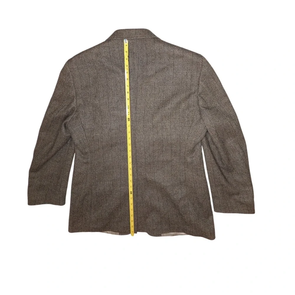 Nautica Options Wool Blazer Brown Herringbone Mens 44R Sport Coat‎ Jacket
